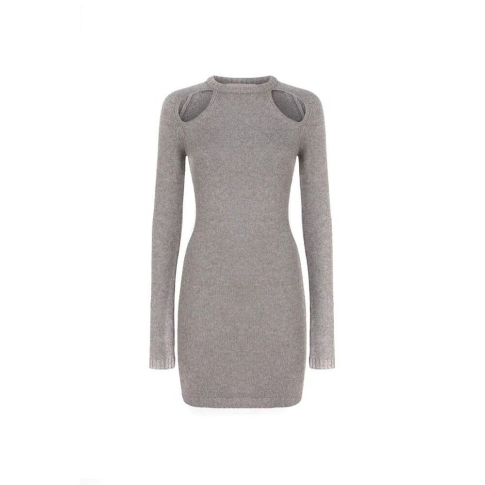 Chiara Ferragni Knit Dress Shoulder Cutout Women grey Dresses